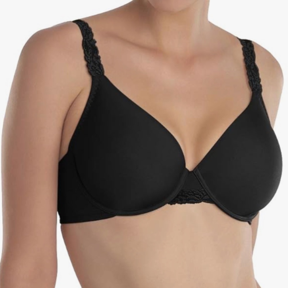 NWOT Natori Body Double with Lace Full Fit Underwire Bra Black 34D 736037